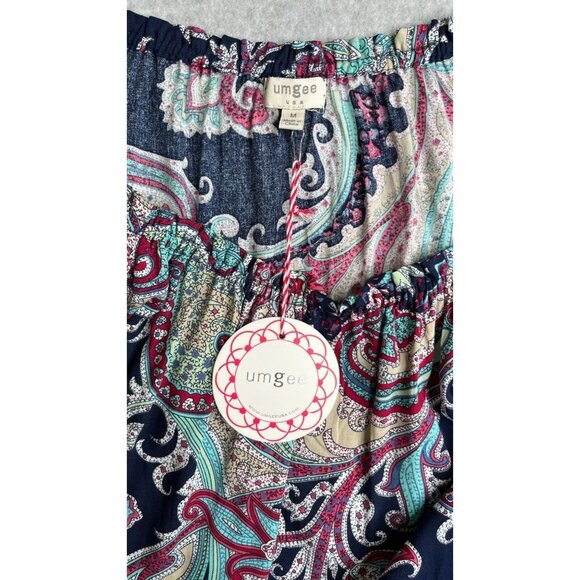 Umgee Dress Paisley Off Shoulder Tunic Bell Sleeve Medium New with Tags - Picture 10 of 12